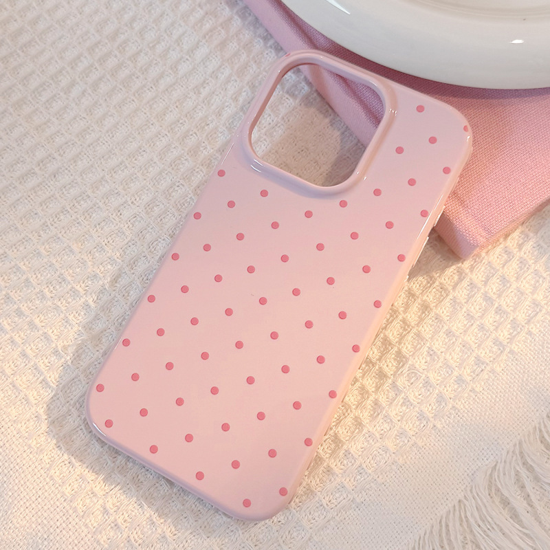 【塔下】ins风撞色波点苹果17pro max手机壳韩系iphone16适用14软|undefined