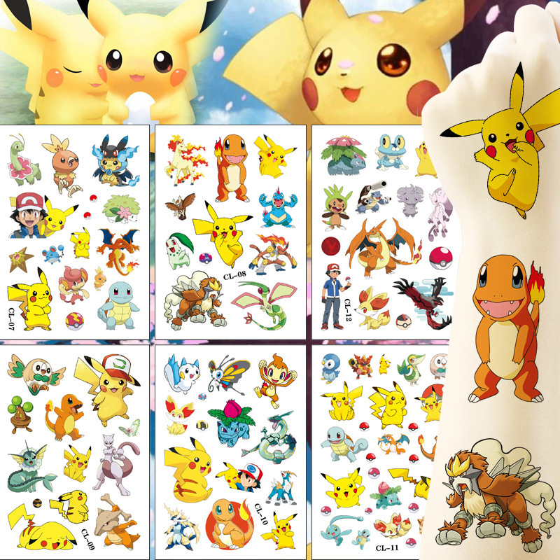 Children's Tattoo Sticker Birthday Party Water Transfer Disposable Pica Chubao Dream Pokémon Tattoo Sticker Children's Tattoo Sticker Birthday Party Water Transfer Disposable Pica Chubao Dream Pokémon Tattoo Sticker