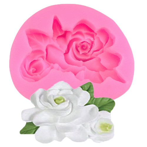 Gardenia plumeria flower silicone mold fondant cake chocolate mold aromatherapy plaster mold