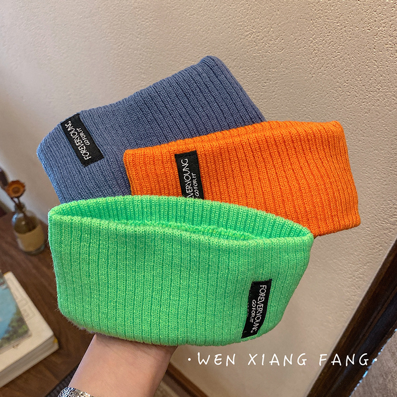 Deportes de punto banda de pelo de estilo coreano de las mujeres de Internet celebridad ins Carta del todo partido parche diadema de ala ancha diadema de la personalidad diadema para hombres