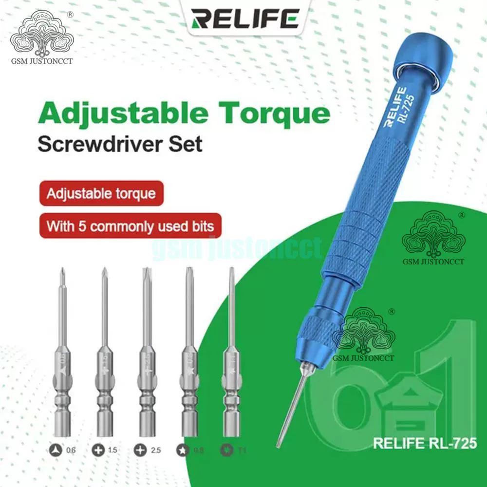 RL-725 Регулируемая динамометрическая отвертка «Шесть в одном» с крутящим моментом инструмента для разборки мобильных телефонов Apple Android