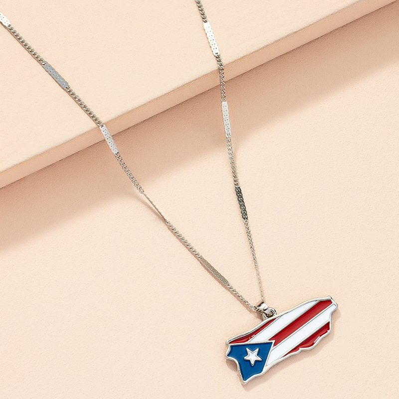 Korea retro fashion flag pendant necklace wholesale nihaojewelry