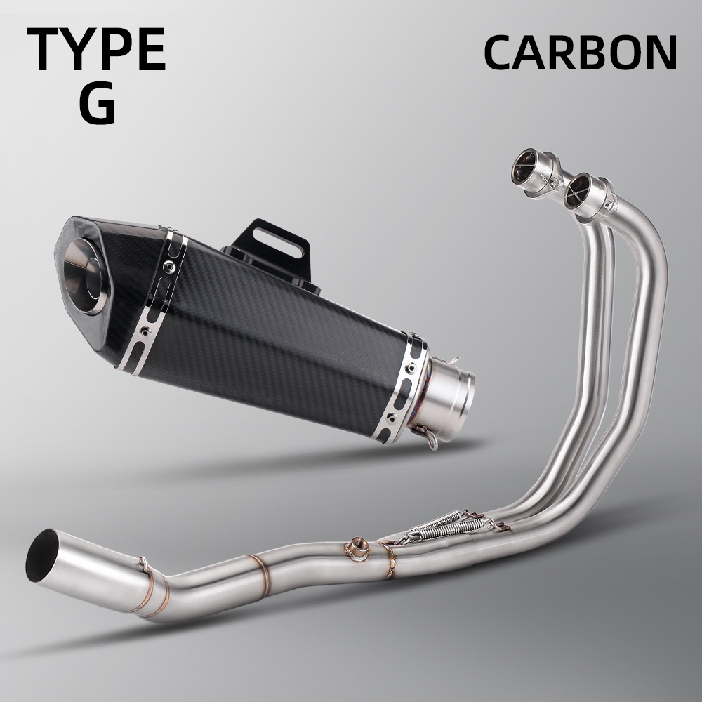 Suitable for Motorcycle Exhaust Pipe Modification Mt03 R25 R3 Front Section Small Tapered Hexagonal Tail Section 16-24 Years