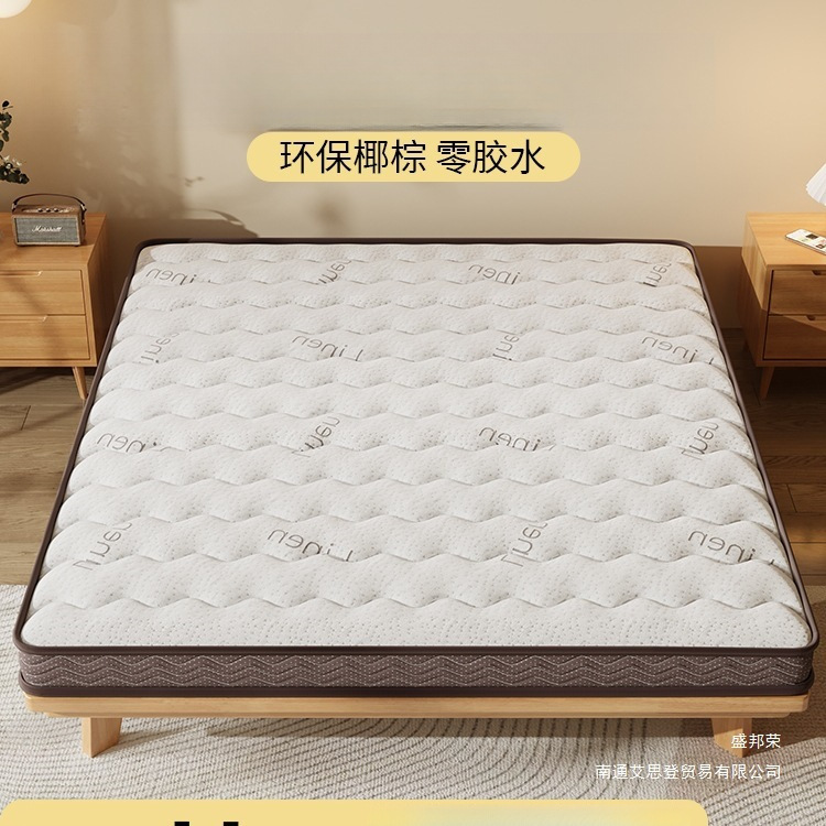 Natural Coconut Palm Mattress Hard Cushion for Home Bedroom Firm Palm Lumbar Spine Support 10cm Mattress for Rental Use
