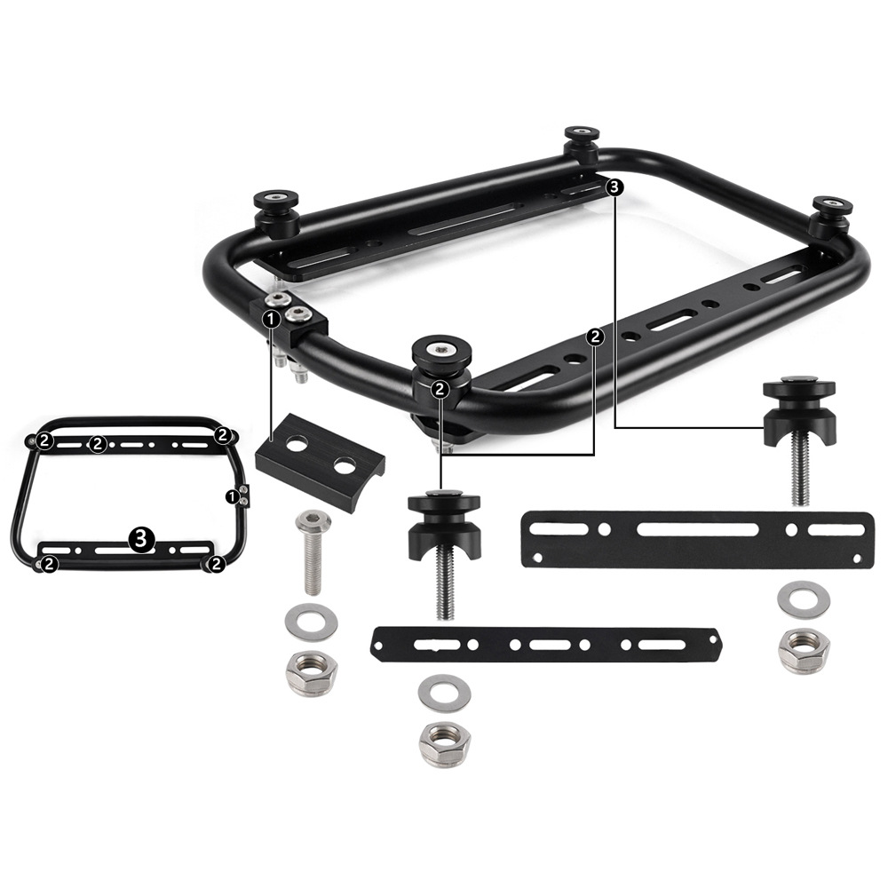 Universal multifunctional aluminum alloy quick-release side box bracket for motorcycles, three-box side rack, rear tail box rack mounting accessories