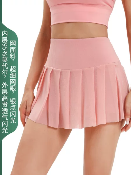 Spring and Summer Running Sports Short Skirt Spring European Fitness Yoga Skirt Pleated Skirt Golf Badminton Tennis Skirt