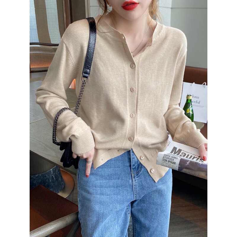 Cardigan Jacket for Women 2024 New Spring & Fall Thin Outer Knitwear Early Autumn Knitwear Loose Long-Sleeved Top Outer Wear