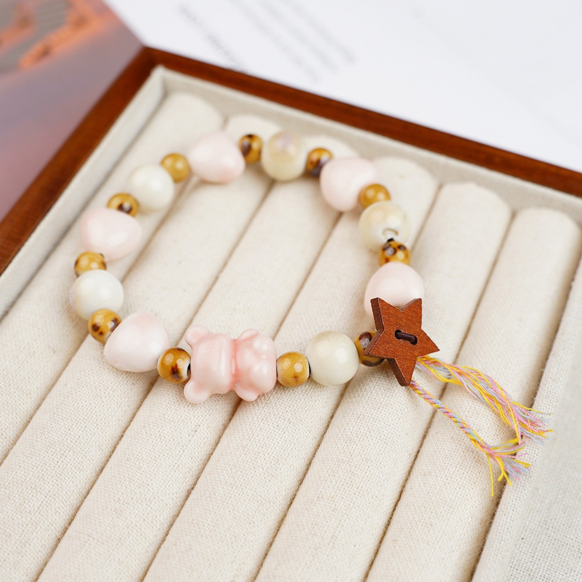 Jingdezhen pulsera de cerámica de verano mujer alta sensación galletas serie de gatos nicho diseño universal pulsera alta sensación