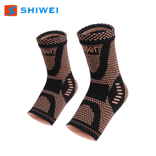 New knit elastic copper ankle support for sprain protection, suitable for men and women, warm and comfortable for running, directly supplied by Shiwai manufacturer.
