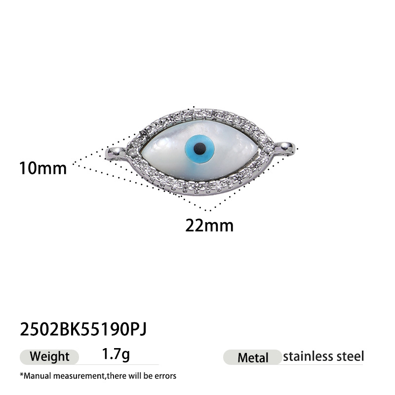 304 Stainless Steel Material Devil's Eye, Palm, Eye Pattern 1 Piece 304 Stainless Steel PVD Coated Real Gold Plated Devil's Eye Palm Eye Polished Pendant DIY Jewelry Accessories