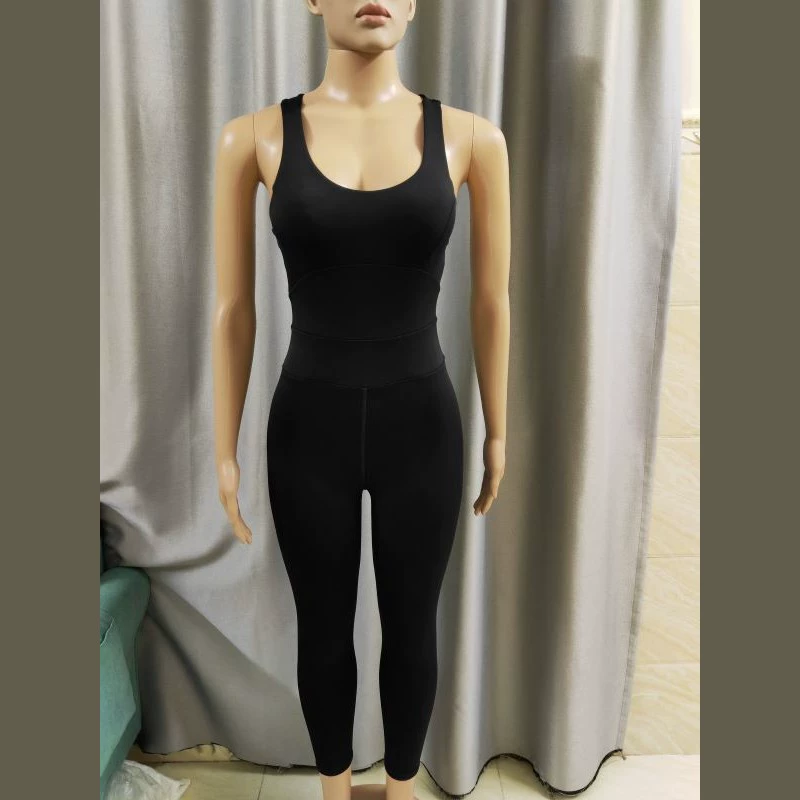 Overall, yoga clothing for yoga sleevless for gym, elastic sports suit for training, for running, tight