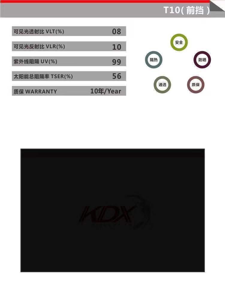 Kdx Kangdexin Car Film Insulation Solar Film Full Car Film Explosion-Proof Film Sun Protection Glass Film 30m Full Roll