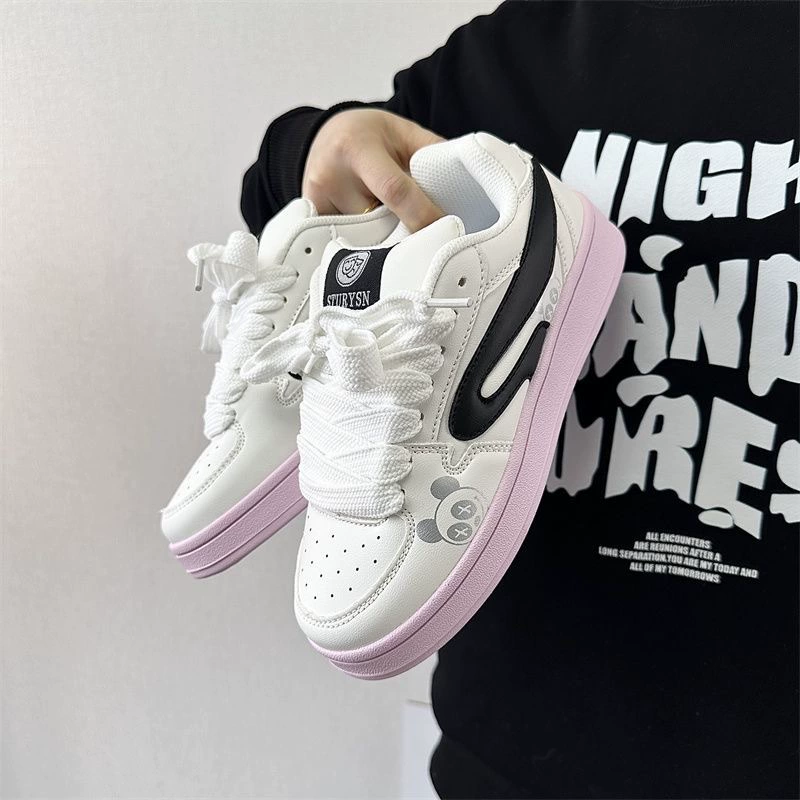 2025 новый допаминовый женский износостойкий дикий тренд туфли нишевые туфли корейские уличные хип-хоп ретро хлебные туфли