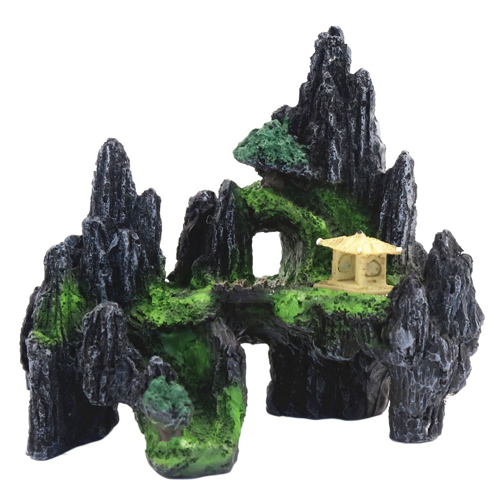 Resina artificial decoración de rocalla pescado Camarón cangrejo escape cueva acuario paisaje decoración crawler piedra falsa Decoración