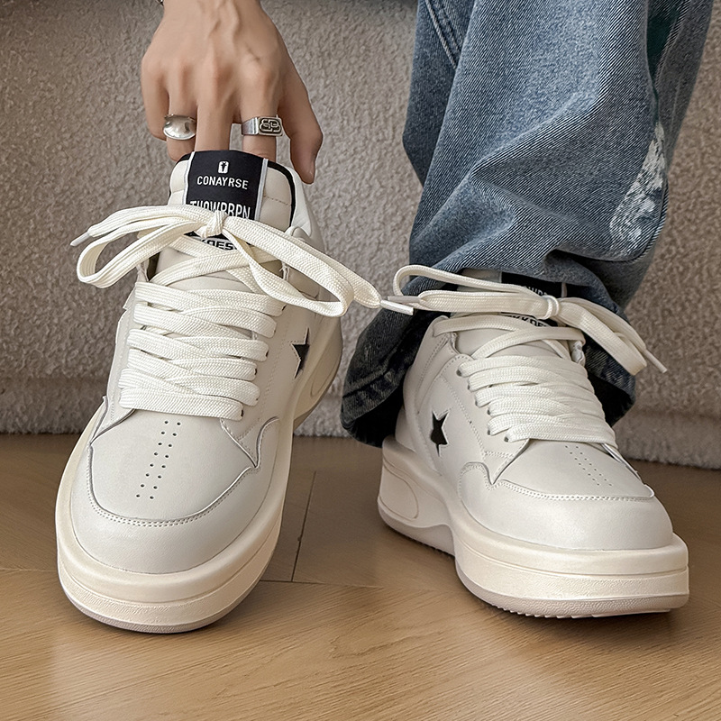 2025 Autumn European Station Retro Ro High-Top Men's Niche Design Fashion Height-Increasing Versatile Thick-Soled Casual Sneakers