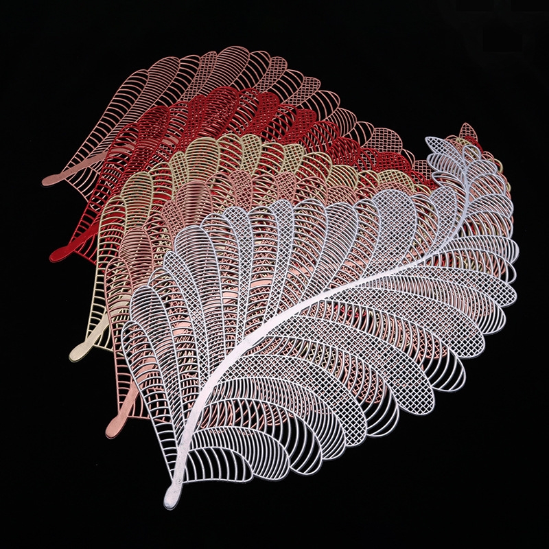 Amazon serie dorado decoración de comida occidental mantel en forma de hoja simple mantel posavasos tazón estera al por mayor logotipo impreso