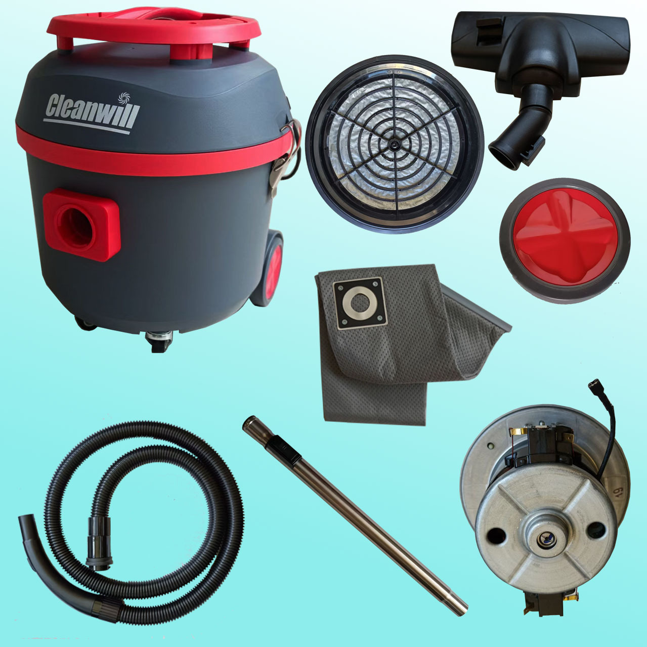 克力威吸尘器XC15J配件吸尘电机过滤网集尘袋电机延伸管尘扒大轮