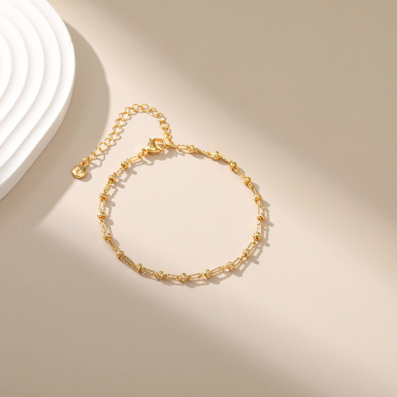 adjustable copper bracelet gold-plated round tag jewelry