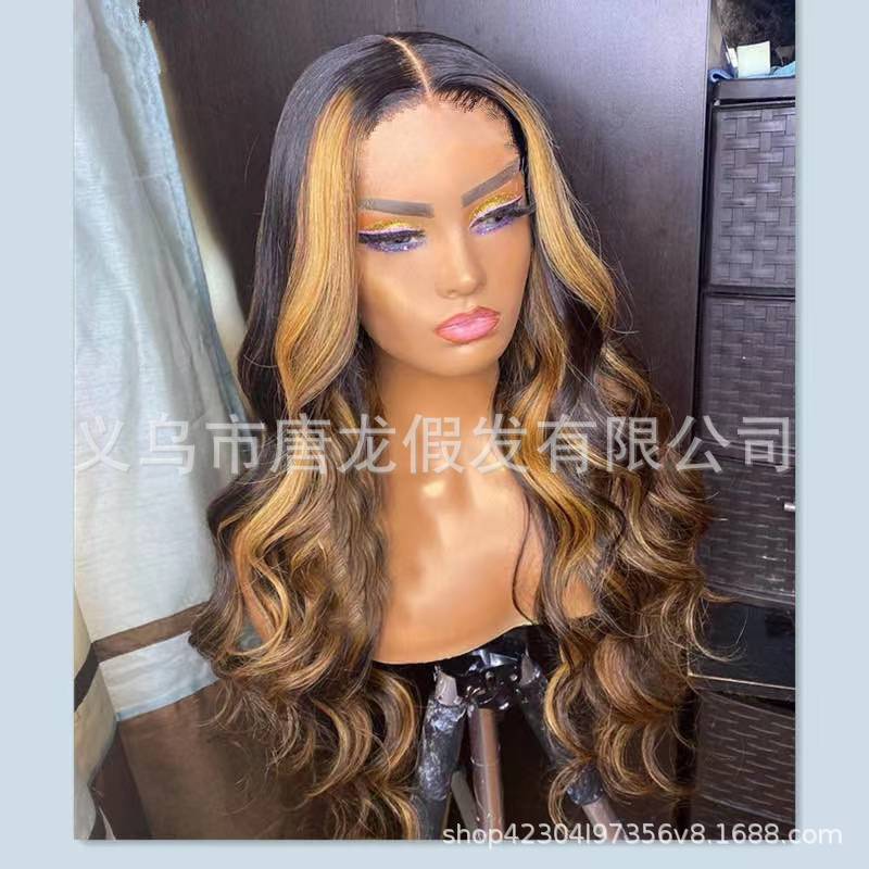 Nueva peluca europea y americana de las mujeres de pelo rizado ondulado cubierta de la cabeza de la peluca múltiples tamaños de las mujeres de color opcional Pelo Rizado largo