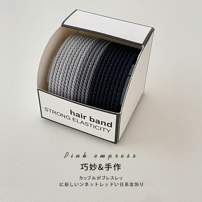 Serie de leche de color marrón de alta banda de goma elástica duradera cuerda del lazo del pelo de las mujeres cuerda de cabeza nueva toalla simple rollo banda de pelo cubierta de cuero