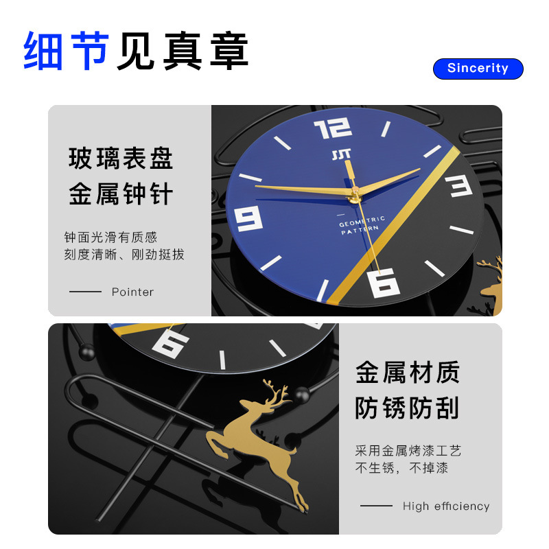 Reloj de pared de lujo Luz de moda sala de estar reloj decorativo montado en la pared del hogar creativo reloj de Amazon productos de venta caliente