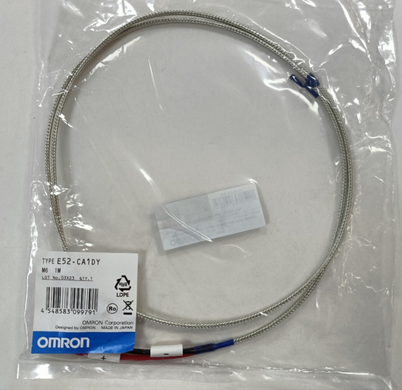 欧姆龙OMRON热电偶E52-CA1DY M6 1M 温度传感器