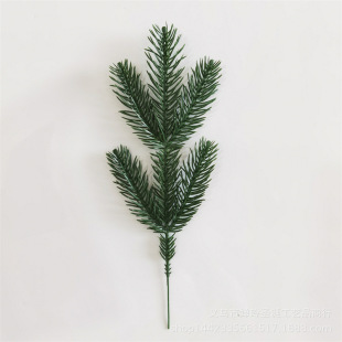 Christmas pine needle branch five fork single-sided three-dimensional pine branch Christmas tree Christmas ring Christmas crafts decoration PE pine branch