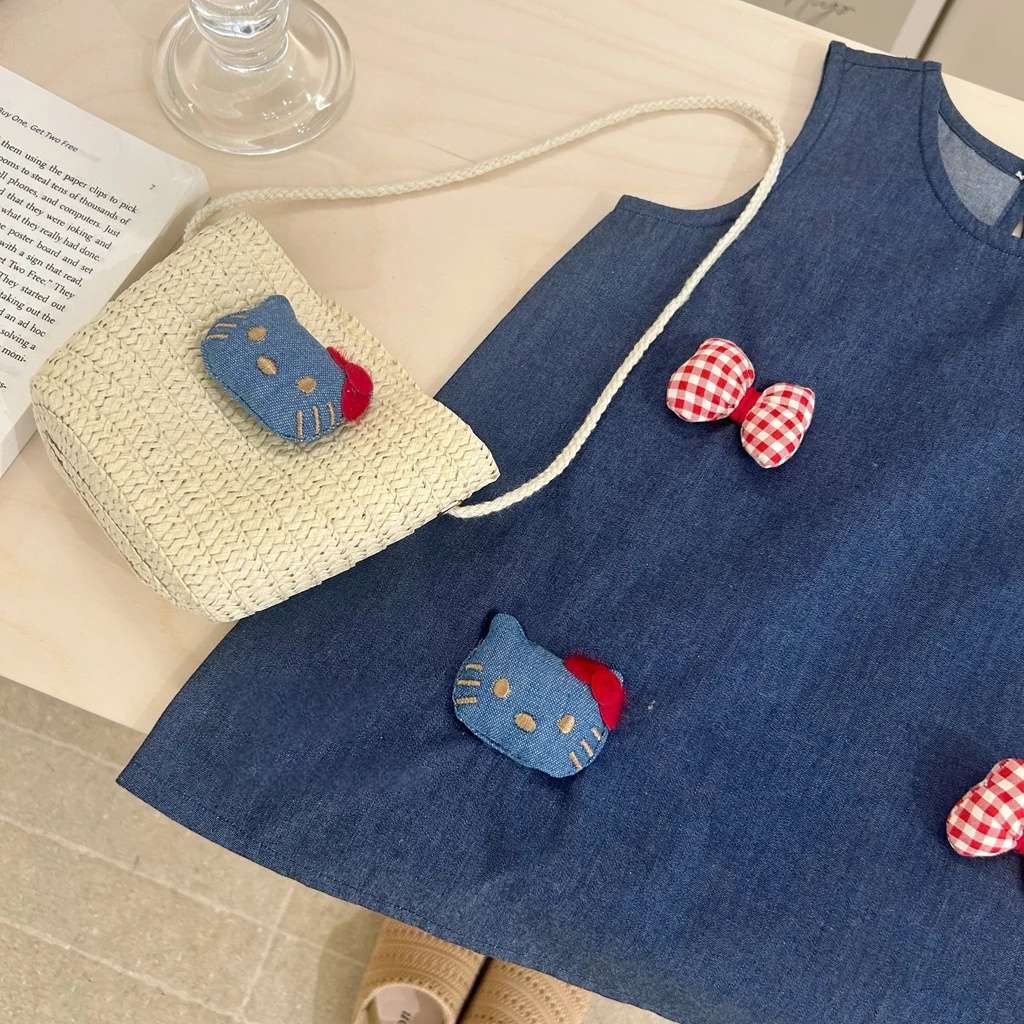 [Xianning Seven] Niñas verano nuevo estilo chaleco de mezclilla falda moda estilo occidental falda casual vestido de princesa marea