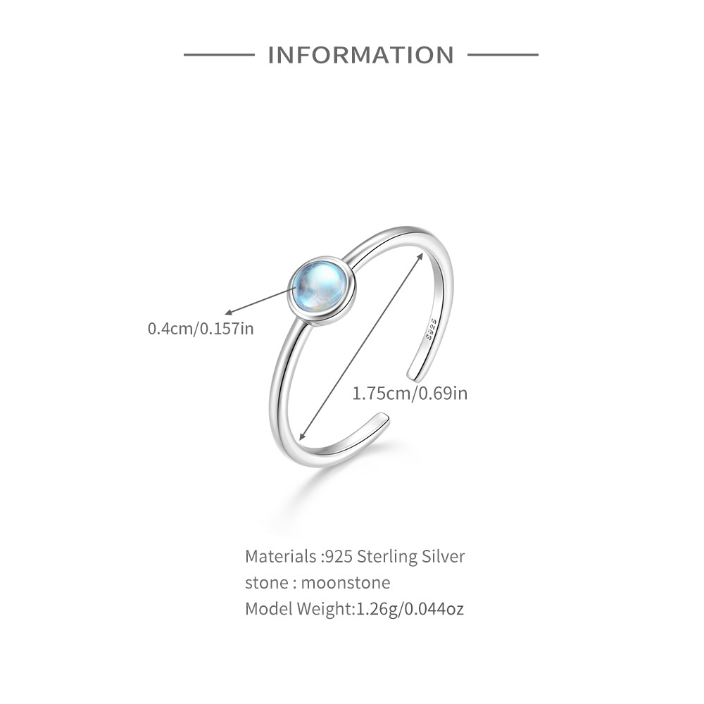 5g Weight Zircon Inlay Material Open Rings Classification Adjustable Ring Size 1 Piece Quantity Holiday, Daily Occasion 925 Sterling Silver Material Geometric Pattern Women's Gender Plating, Inlay Design Sweet Style 925 Sterling Silver Zircon Geometric Open Rings 2