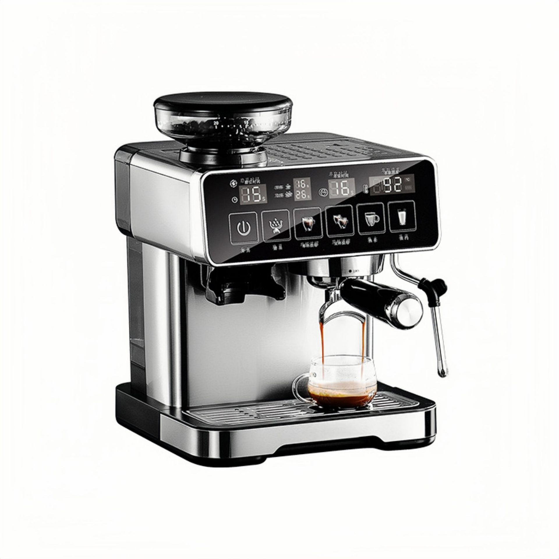 Máquina de café americana-italiana de molienda una pantalla táctil de acero inoxidable para el hogar y la oficina de extracción de alta presión en stock estándar europeo