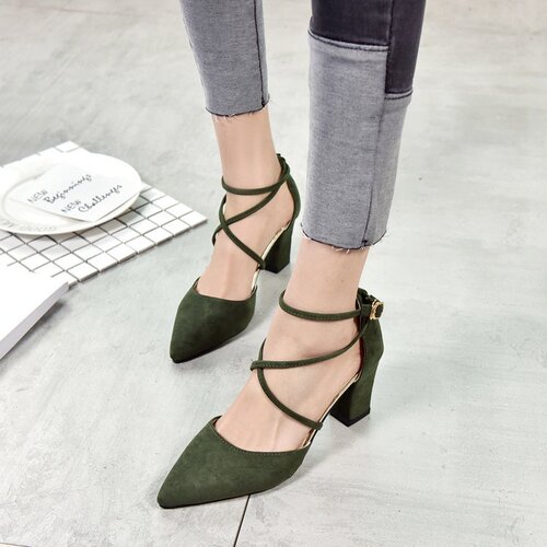 Summer sandals for women  sexy pointed toe bag toe high heels one-word buckle slimming hollow cross strap women's shoes