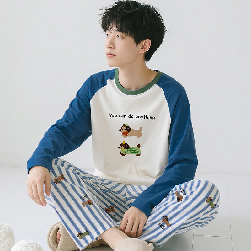 2025 New Pajamas Boys Teenagers Spring and Autumn Long Sleeve Children Cartoon Boys Home Clothes Autumn Style