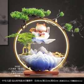 招财猫流水摆件客厅高端摆饰循环水喷泉办公室桌摆乔迁开业礼品