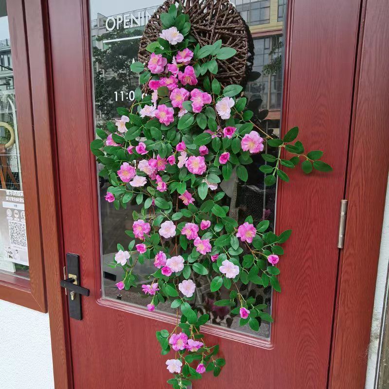 Rosa decoración verde colgante de pared colgante de pared de balcón decoración de pared tridimensional creativa