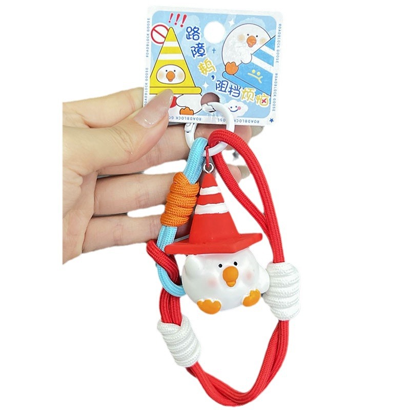 Super Heng original barricada ganso resina muñeca llavero colgante accesorios colgante bolso colgante bolso de estudiante