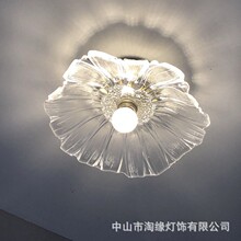 小雨伞简约现代北欧美式复古水晶玻璃铃铛吸顶灯阳台过道灯具