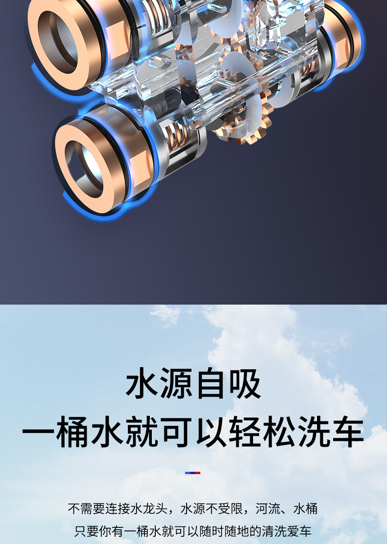Wireless Car Washing Machine household cross-border wholesale car washing artifact portable lithium electric car washing gun high pressure car washing machine battery