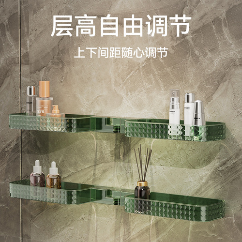 Corner Bathroom Vanity Shelf Corner Kitchen Shelf No Screwing Wall Hanging Strong Adhesive Hook Drainage Storage Shelf