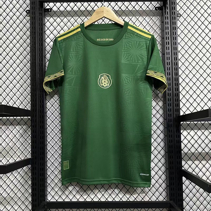 adidas x Mexico 2024 Special Edition Mexico De Oro Jersey Green Gold