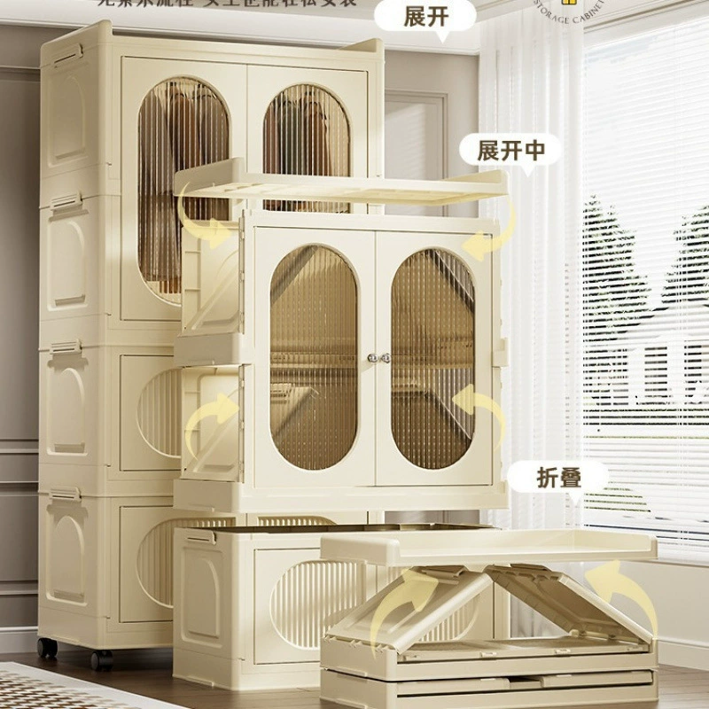 No-Install Modular Wardrobe Cabinet, Simple Children's Closet, 60/70 cm Width Options, Stackable
