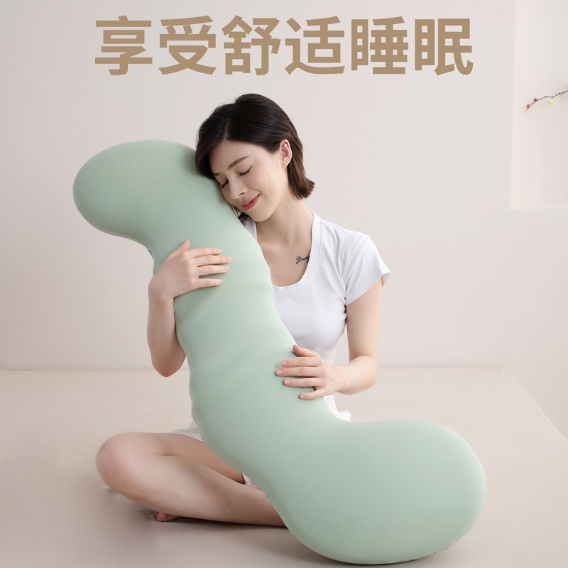 海马抱枕夹腿睡觉女生专用侧睡长条男生款大懒人冰丝孕妇玩偶跨境|undefined