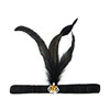 Headband, black hair accessory, halloween, with gem, graduation party