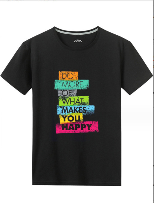 Verano Y2K tops de mujer casual retro de manga corta niña suelta cuello redondo camiseta negra Pedido mínimo de una pieza