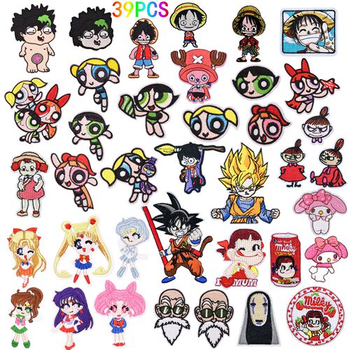 Cute cartoon animal computer embroidered cloth stickers, ironable adhesive-backed clothing decorative stickers, repair hole stickers, patch stickers
