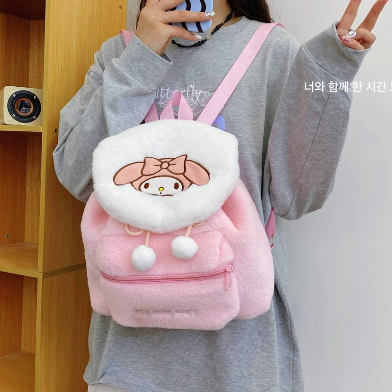 Рюкзак Hello Kitty, плюшевый, демисезонный и вместительный