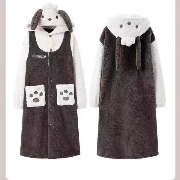 Gray gray Pachel Dog Gatsi Robe