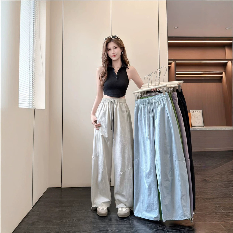 Trendy Quick-Dry Wide-Leg Pants for Women, Summer Thin Casual Pants, New High-Waisted Slimming Loose Versatile Pants Trendy Quick-Dry Wide-Leg Pants for Women, Summer Thin Casual Pants, New High-Waisted Slimming Loose Versatile Pants