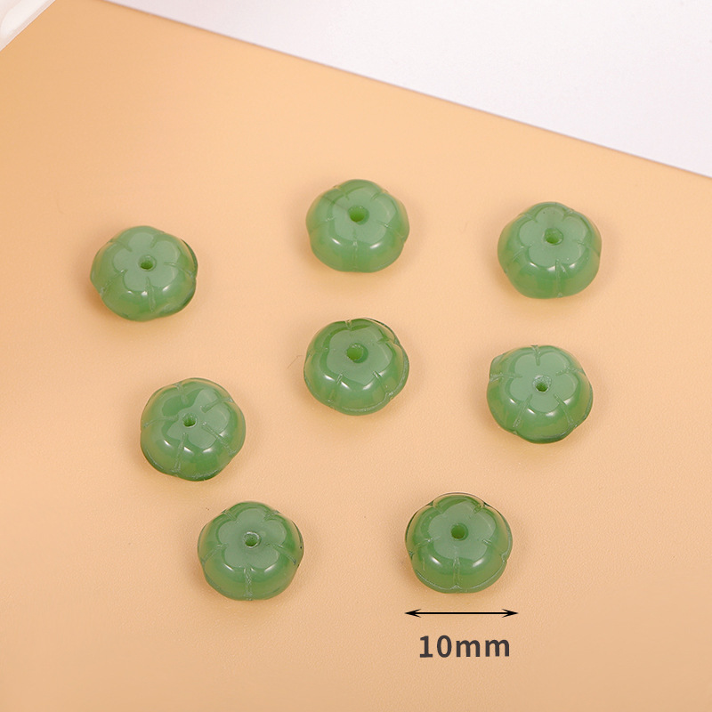 스타일 8 녹색 호박 비즈 10mm