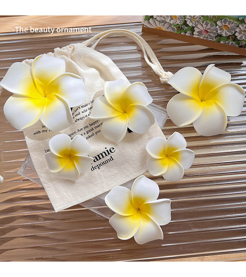 29g Weight Hair Clip Hair Accessories Type 1 Piece Quantity Holiday, Daily Occasion Plastic, Resin Material Sweet Women's Plumeria Plastic Resin Handmade Hair Clip