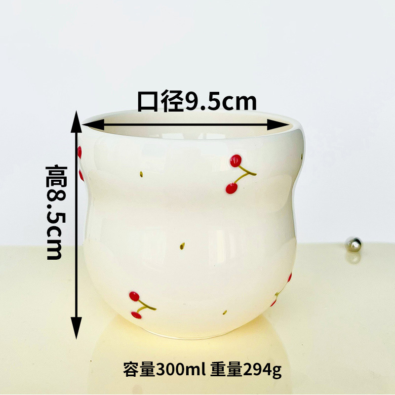 Nueva taza de fruta de mano de cerámica coreana, taza de calabaza de lunares de fruta tridimensional, hogar, simple moderno, dulce y lindo